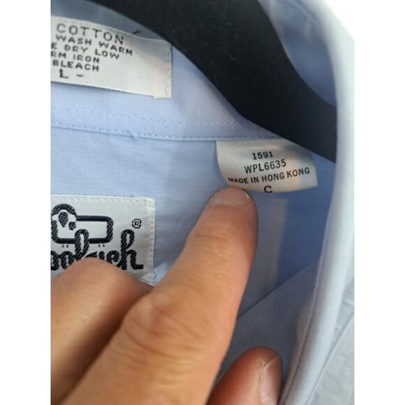 Woolrich Vintage Men's Blue Long Sleeve Button Up Shirt Size L - Picture 5 of 5